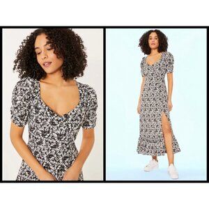 💕LIKELY💕 Saylor Dress ~ Black & White Abstract Floral Print 6 NWT